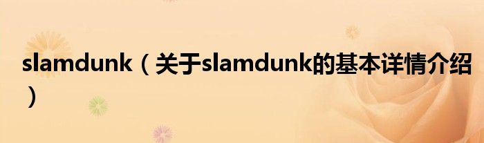 slamdunk（关于slamdunk的基本详情介绍）